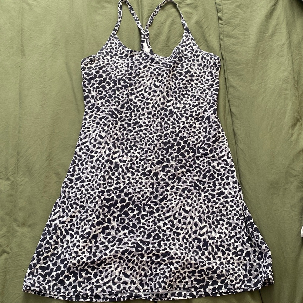 Outdoor Voices Exercise Dress in Snow Leopard